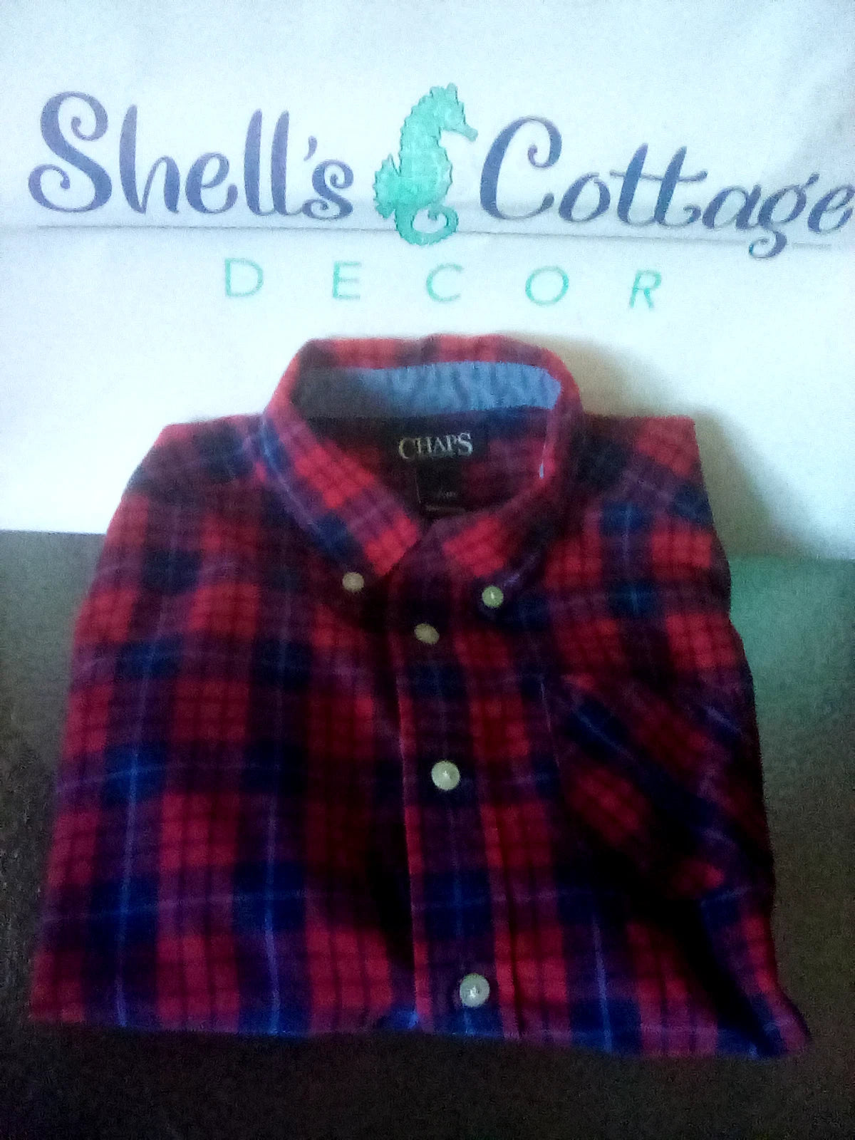 Chaps Boys Long Sleeve Oxford Shirt - All Over Print Size 5