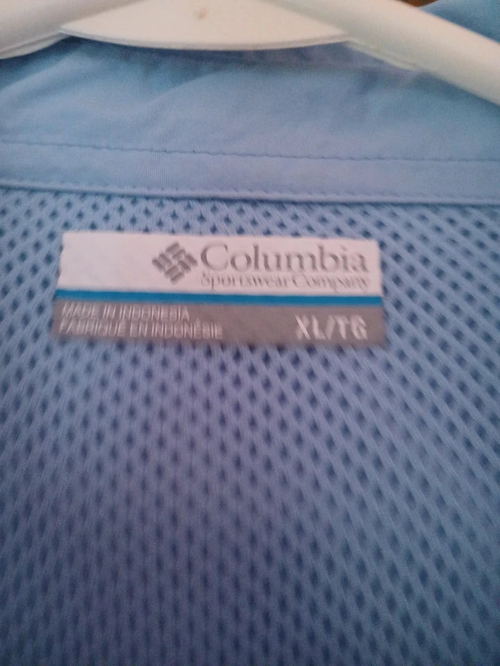 Columbia PFG Men's Long Sleeve Shirt - Light Blue XL