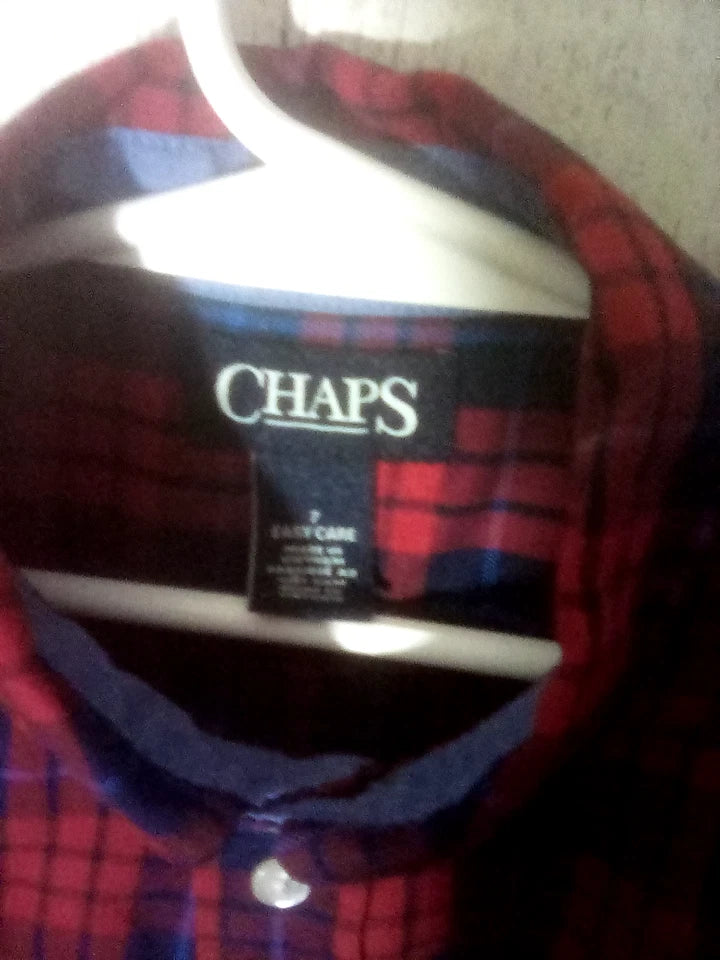 Chaps Boys Long Sleeve Oxford Shirt - All Over Print Size 5