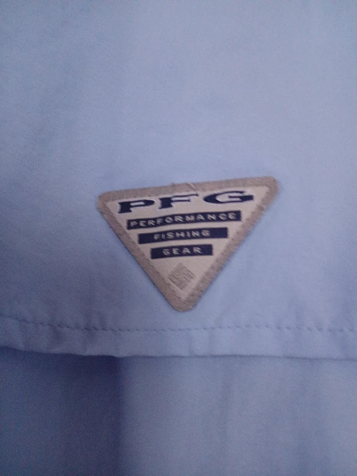 Columbia PFG Men's Long Sleeve Shirt - Light Blue XL