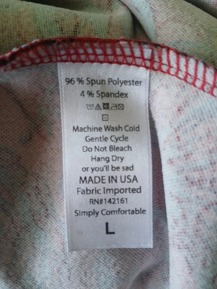 Lularoe Fitted Mini Pencil Cassie skirt Sz L Red Floral stretch Waist Band