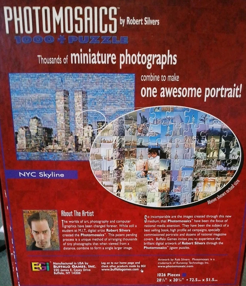 PHOTOMOSAIC Jigsaw Puzzle - NY Skyline (Twin Towers)